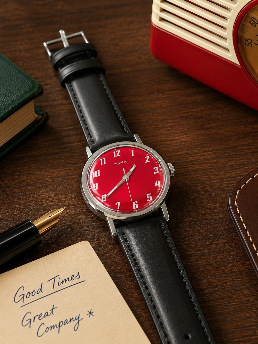 Vintage Timex Red Dial Watch – Serviced, Cleaned & Ready to Wear